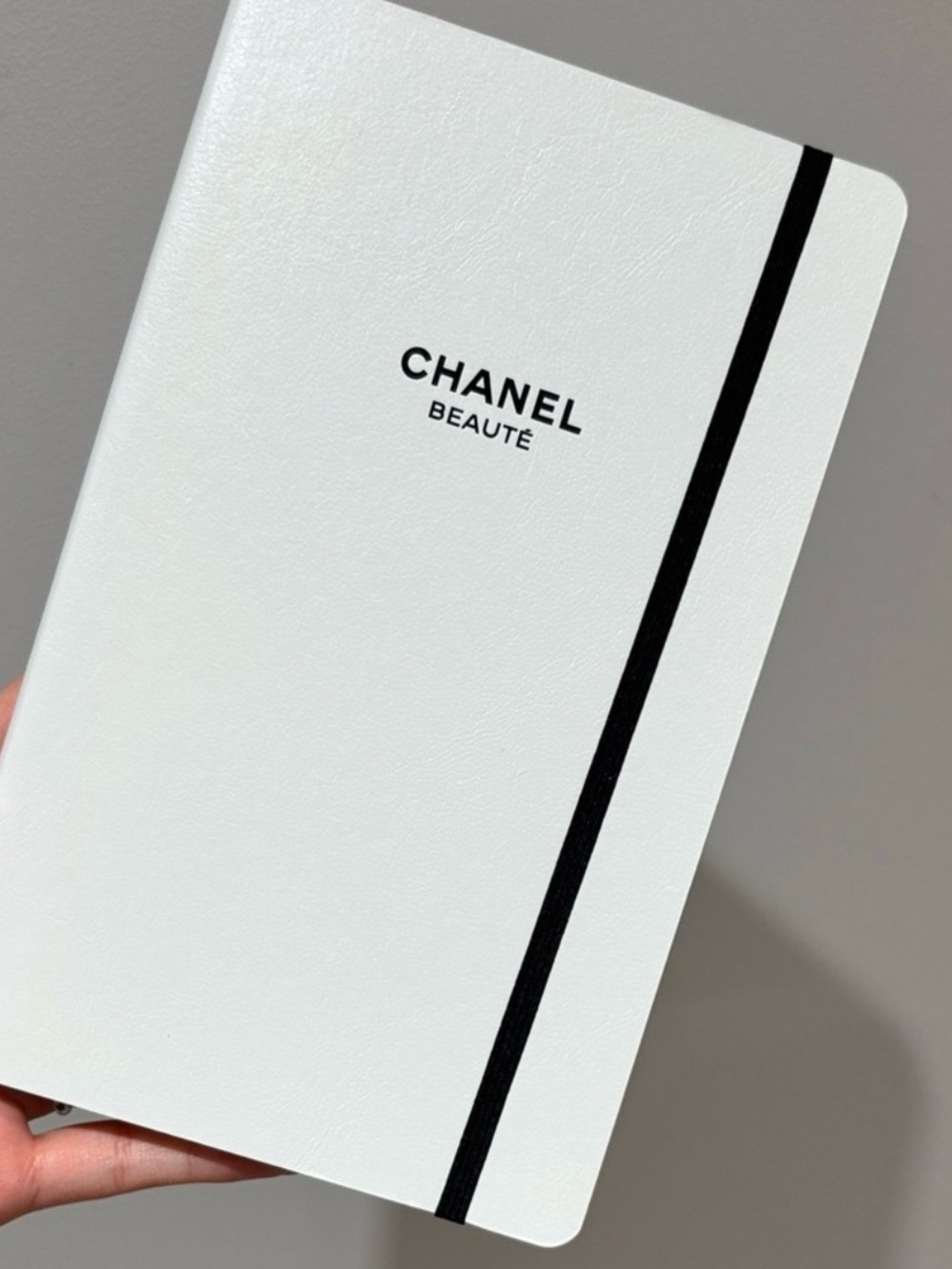 White Notebook with Black Accent - Elegant Home Organizer